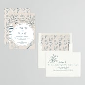 "Sketched Dinner" - Rehearsal Dinner Invitations in Mist by Petra Kern - Assembled
