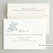 "Sketched Dinner" - Rehearsal Dinner Invitations in Mist by Petra Kern - FREE Recipient Addressing