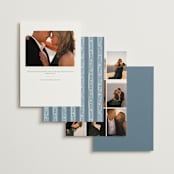"Whimsical Frame" - Rehearsal Dinner Invitations in Dusty Blue by Jackie Crawford - Back of Card Options