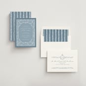 "Whimsical Frame" - Rehearsal Dinner Invitations in Dusty Blue by Jackie Crawford - Assembled