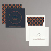 "Round" - Rehearsal Dinner Invitations in Midnight by Gwen Bedat - Assembled