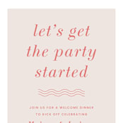 "Party Started" - Rehearsal Dinner Invitations in Flamingo by Kaydi Bishop - Detail