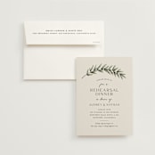 "Rosemary sprig" - Rehearsal Dinner Invitations in Rosemary by Erin Deegan - Invitation with Envelope