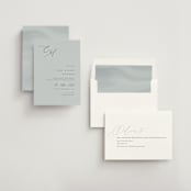 "Corner" - Rehearsal Dinner Invitations in Sky by Kelly Schmidt - Assembled