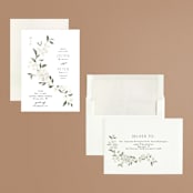 "Sweeping Vine" - Rehearsal Dinner Invitations in Porcelain by Itsy Belle Studio - Assembled