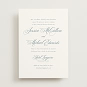 "Empire" - Rehearsal Dinner Invitations in Dusty Blue by Jennifer Postorino - Front