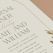 "Locket" - Rehearsal Dinner Invitations in Sand by Robert and Stella - Detail