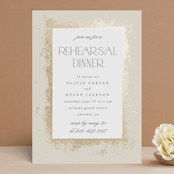 "Timeless glimmer" - Rehearsal Dinner Invitations in Champagne by Creo Study - Front