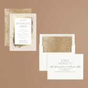"Timeless glimmer" - Rehearsal Dinner Invitations in Champagne by Creo Study - Assembled