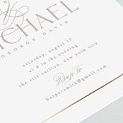 "Glimmering sweep" - Rehearsal Dinner Invitations in Lily by Creo Study - Detail
