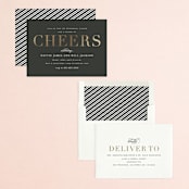 "cheers" - Rehearsal Dinner Invitations in Smoke by Sara Hicks Malone - Assembled