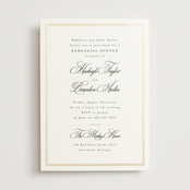 "Traditionalist" - Rehearsal Dinner Invitations in Snow by Sarah Brown - Front