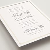 "Traditionalist" - Rehearsal Dinner Invitations in Snow by Sarah Brown - Detail