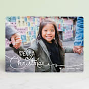 "Handwritten Holidays" - Retired Holiday Cards in Snowfall by Lehan Veenker - Front