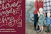 "angels sing" - Retired Holiday Cards in Mulberry by Briana Goad - Close-Up
