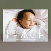 "Herringbone Peace" - Retired Holiday Cards in Snow by Abby Munn - Front
