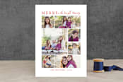 "Multi Christmas Merry" - Retired Holiday Cards in scarlett by chica design - Front