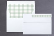 "Charming Gingham" - Retired Holiday Cards in Pine by Carolyn MacLaren - Liner and Label