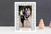 "Florals and Berries" - Retired Holiday Cards in Sage by Chasity Smith - Front