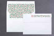 "Florals and Berries" - Retired Holiday Cards in Sage by Chasity Smith - Liner and Label