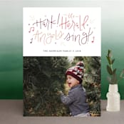 "Hark! the herald angels sing" - Retired Holiday Cards in Berry by Olivia Goree - Front