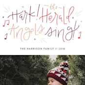 "Hark! the herald angels sing" - Retired Holiday Cards in Berry by Olivia Goree - Close-Up