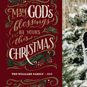 "God's Blessings" - Retired Holiday Cards in Crimson by Laura Bolter - Close-Up