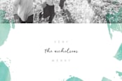 "Watercolor Splash" - Retired Holiday Cards in Aqua by Jody Wody - Close-Up