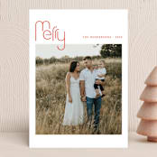 "Geo Merry" - Retired Holiday Cards in Candied Orange by Magdalena Earnest - Front