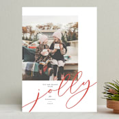 "Modern Jolly" - Retired Holiday Cards in Berry by Lisa Cersovsky - Front