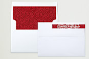 "Wonderful Ribbon" - Retired Holiday Cards in Poinsettia by Laura Bolter - Liner and Label