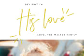 "Delight in His Love" - Retired Holiday Cards in Mustard by Anna Elder - Close-Up