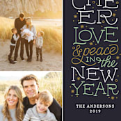 "Joyful Lettering" - Retired Holiday Cards in Midnight by Sarah Brown - Close-Up