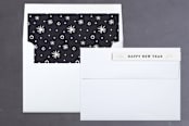 "Joyful Lettering" - Retired Holiday Cards in Midnight by Sarah Brown - Liner and Label