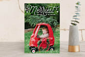 "Merriest Confetti" - Retired Holiday Cards in Linen by Erin Deegan - Front