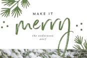 "Merry Making" - Retired Holiday Cards in Olive by Anna Elder - Close-Up