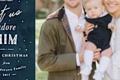 "Adoration" - Retired Holiday Cards in Navy by Tatiana Nogueiras - Close-Up