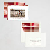 "Modern Plaid" - Rosh Hashanah Cards in Maple Leaf by Leah Bisch - Assembled
