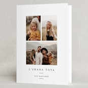 "Joyful Trio" - Rosh Hashanah Cards in Noir by Angela Thompson - Folded Card