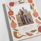 "Plentiful Border" - Rosh Hashanah Cards in Pomegranate by Corinne Malesic - Detail
