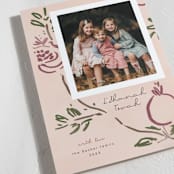 "Painted Pomegranate" - Rosh Hashanah Cards in Petal by Emily Sabol Goss - Detail