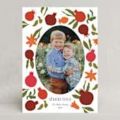 "New Year Pomegranates" - Rosh Hashanah Cards in Pomegranate by Becky Nimoy - Front