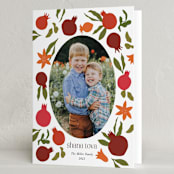 "New Year Pomegranates" - Rosh Hashanah Cards in Pomegranate by Becky Nimoy - Folded Card