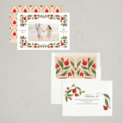 "luxe pomegranate" - Rosh Hashanah Cards in Sunshine by Grae - Assembled