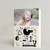 "The Matisse" - Rosh Hashanah Cards in Powder by June Letters Studio - Folded Card