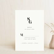 "Modern Initials" - RSVP Postcards in Buttercream by Lori Wemple - Front