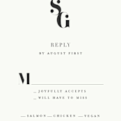 "Modern Initials" - RSVP Postcards in Buttercream by Lori Wemple - Detail