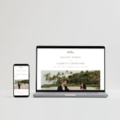 "Soft Sprigs" - RSVP Postcards in Champagne by Jennifer Postorino - FREE Wedding Website