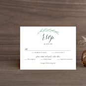 "Painted Leaves" - RSVP Postcards in Evergreen by Olivia Raufman - Front