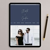 "Marked" - RSVP Postcards in Navy by JoAnn Jinks - FREE Wedding Website